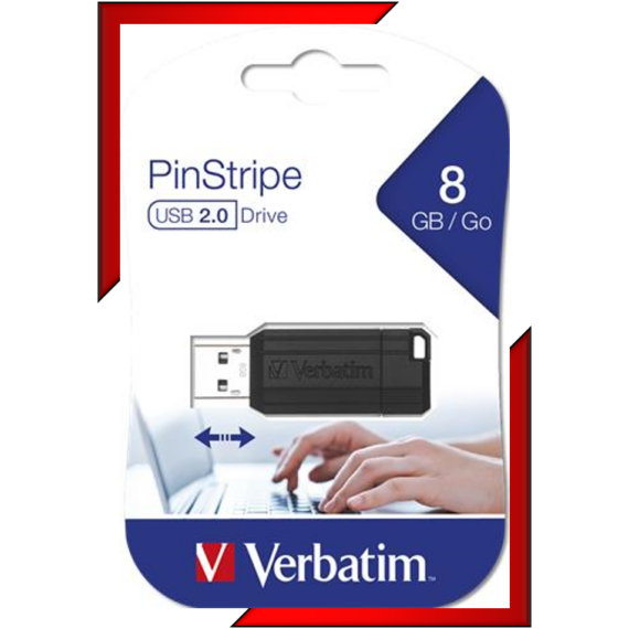 VERBATIM "PinStripe 8GB USB 2.0 Pendrive